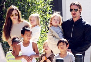 Angelina and Brad with Family